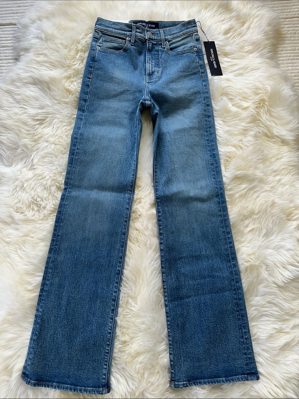 Veronica Beard Mid-Blue Flare Jeans